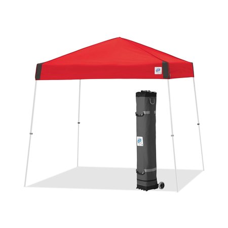 E-Z UP Vista Shelter, 10' W x 10' L, White Steel Frame, Red Top VS3WH10PN